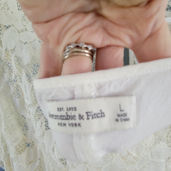 Abercrombie & Fitch Lace Boho Mini Dress Sz L - Picture 7 of 7